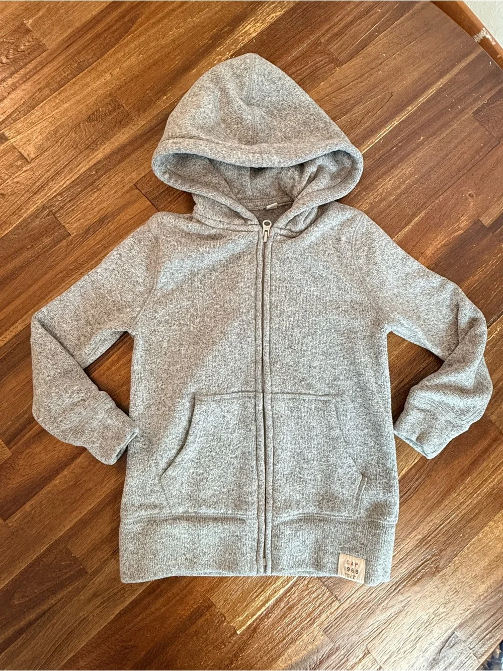 GAP Gray Knit hoodie sweater with 1969 Patch #0003